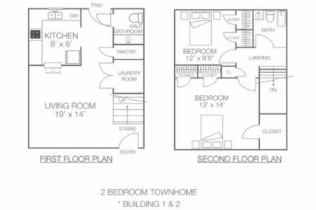 Two Bedroom / One and 1/2 Bath/TH*